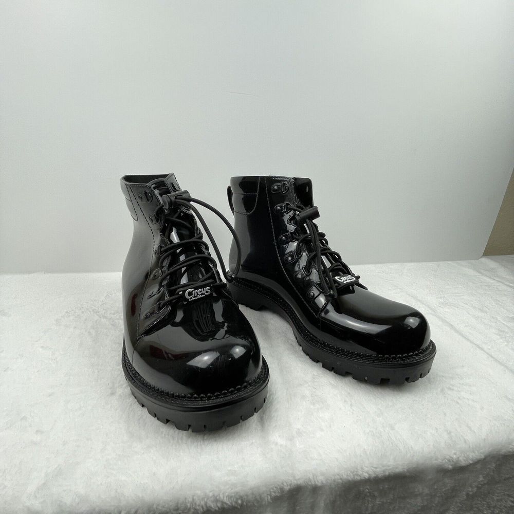 Circus by Sam Edelman Knox Women's Moto Combat Boots‎ Black Patent Leather Sz 8